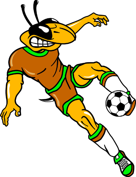 Yellow Jacket Soccer mascot sports sticker. Display your team spirit!